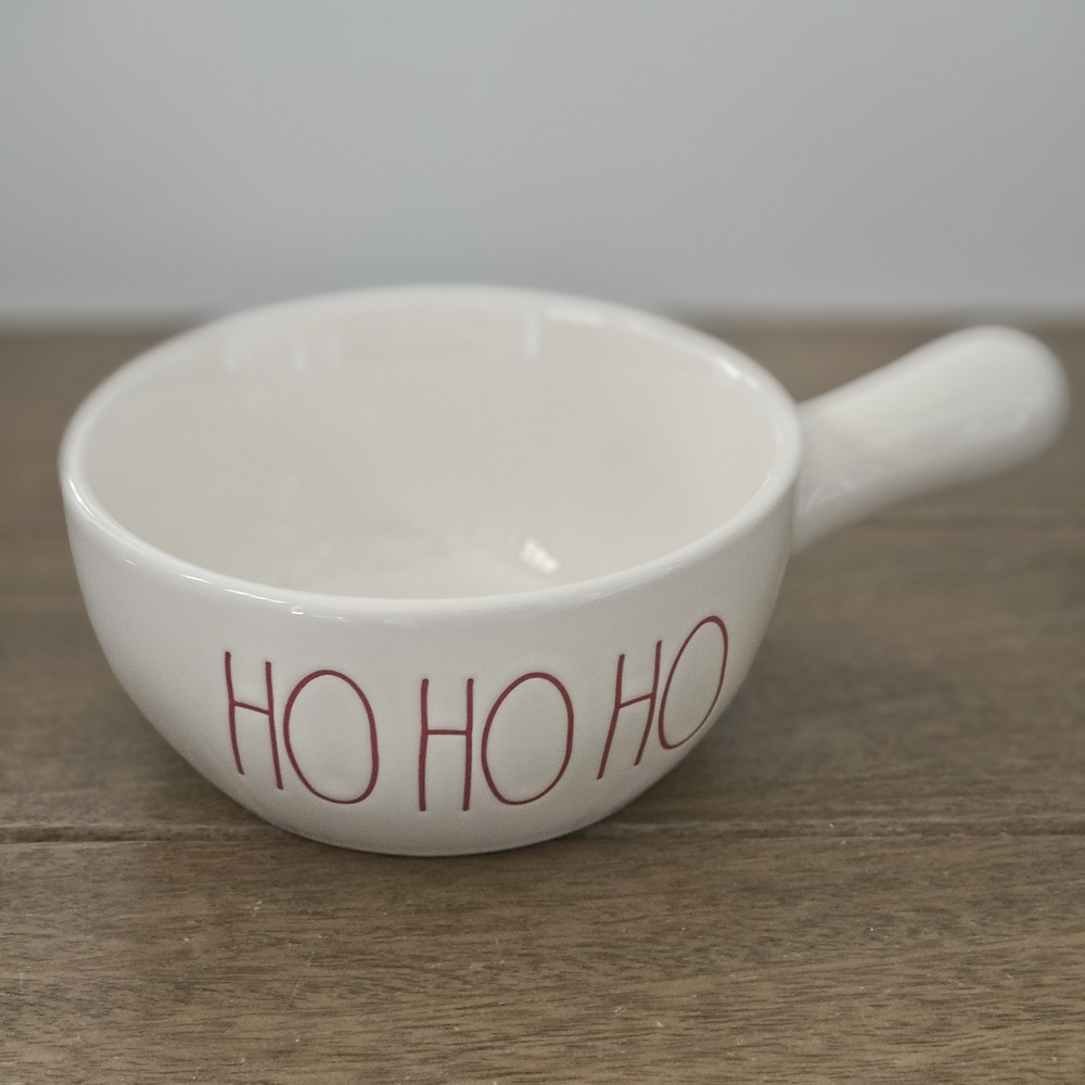 Rae Dunn Christmas White And Red Ho Ho Ho Soup Bowl, Holiday Decor